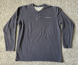 Vintage Columbia Men's XL Gray Long Sleeve Henley Shirt